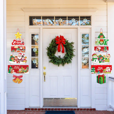 Christmas Scene Layout Cartoon Decoration Door Curtain