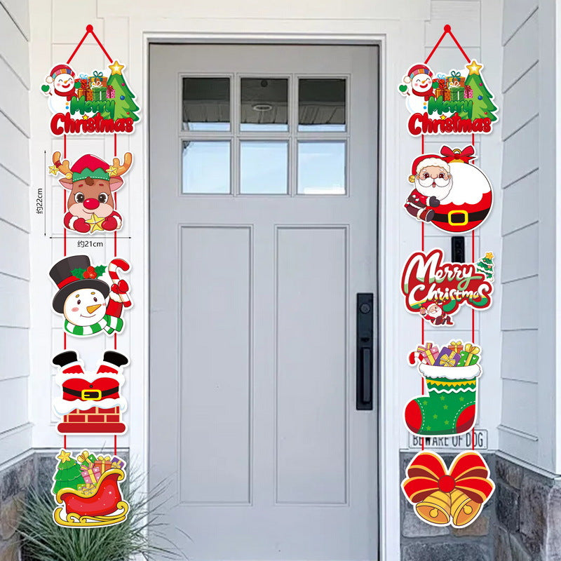 Christmas Scene Layout Cartoon Decoration Door Curtain