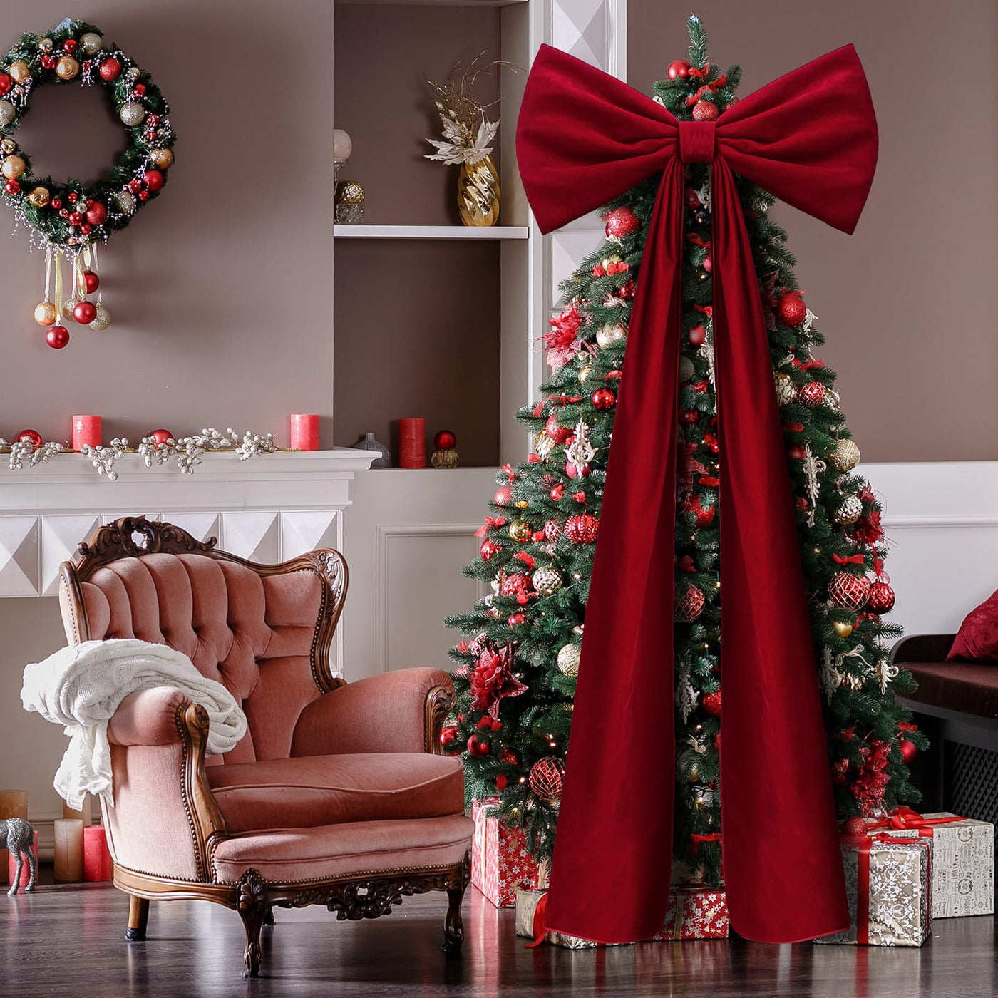 Home Oversized Velvet Bow Christmas Decoration