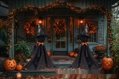 LED Luminous Black Ghost With Bowknot Decoration