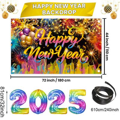 2025 Happy New Year Party Background