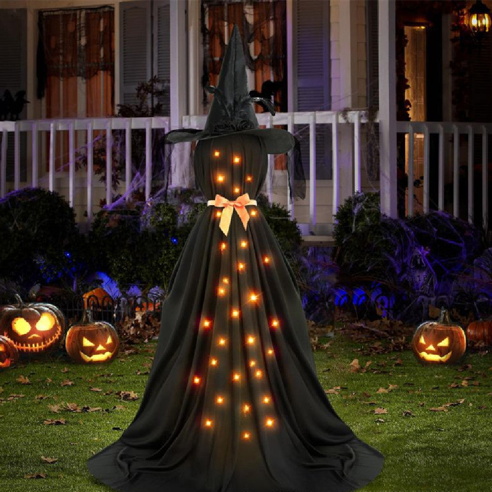 LED Luminous Black Ghost With Bowknot Decoration