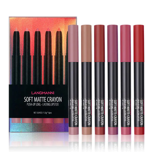 Langmanni Matte Lipstick and Lip Gloss Set of Six
