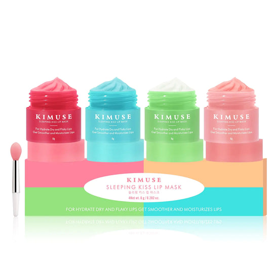 KIMUSE Lip Mask Lip Sleeping Mask: Moisturizing Hydrating Nourishing Lip Care Products Vitamin C Shea Butter & Antioxidants Lip Mask Overnight Set for Dry Lip Flaky